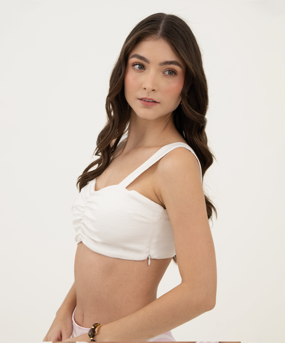 Blusa corta Blanco