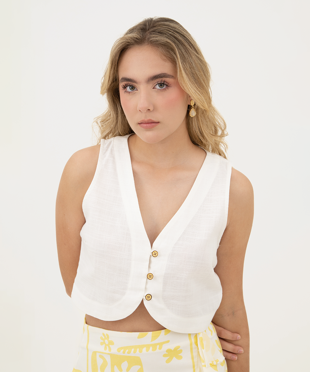 Chaleco botones BLANCO