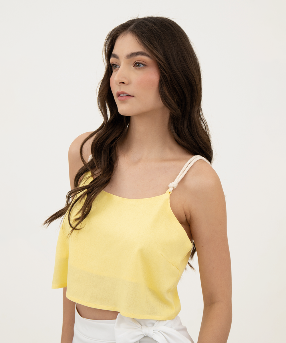Blusa tiras entorchadas Amarillo