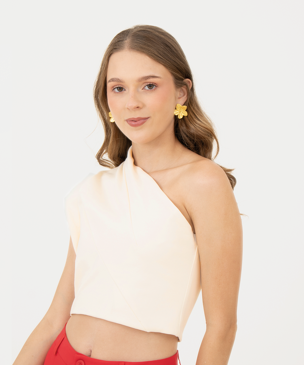 Blusa solo hombro Marfil