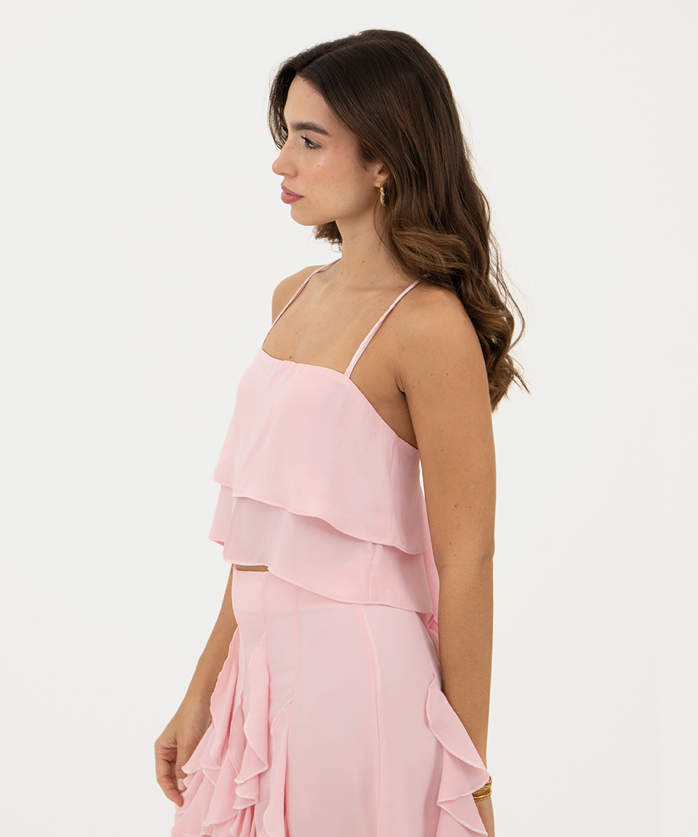 Blusa de tiras Rosado Pastel