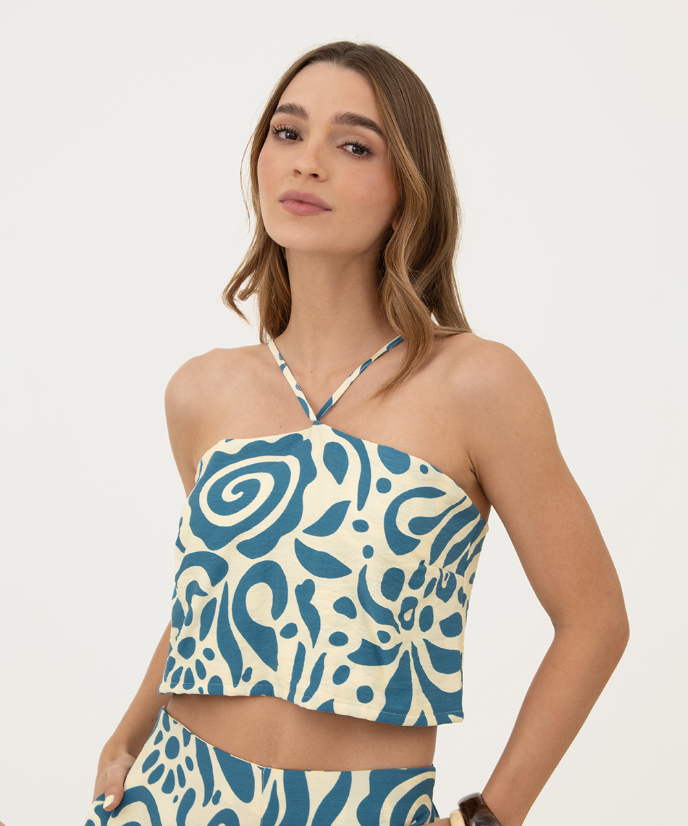 Blusa tiras Azul Radiante