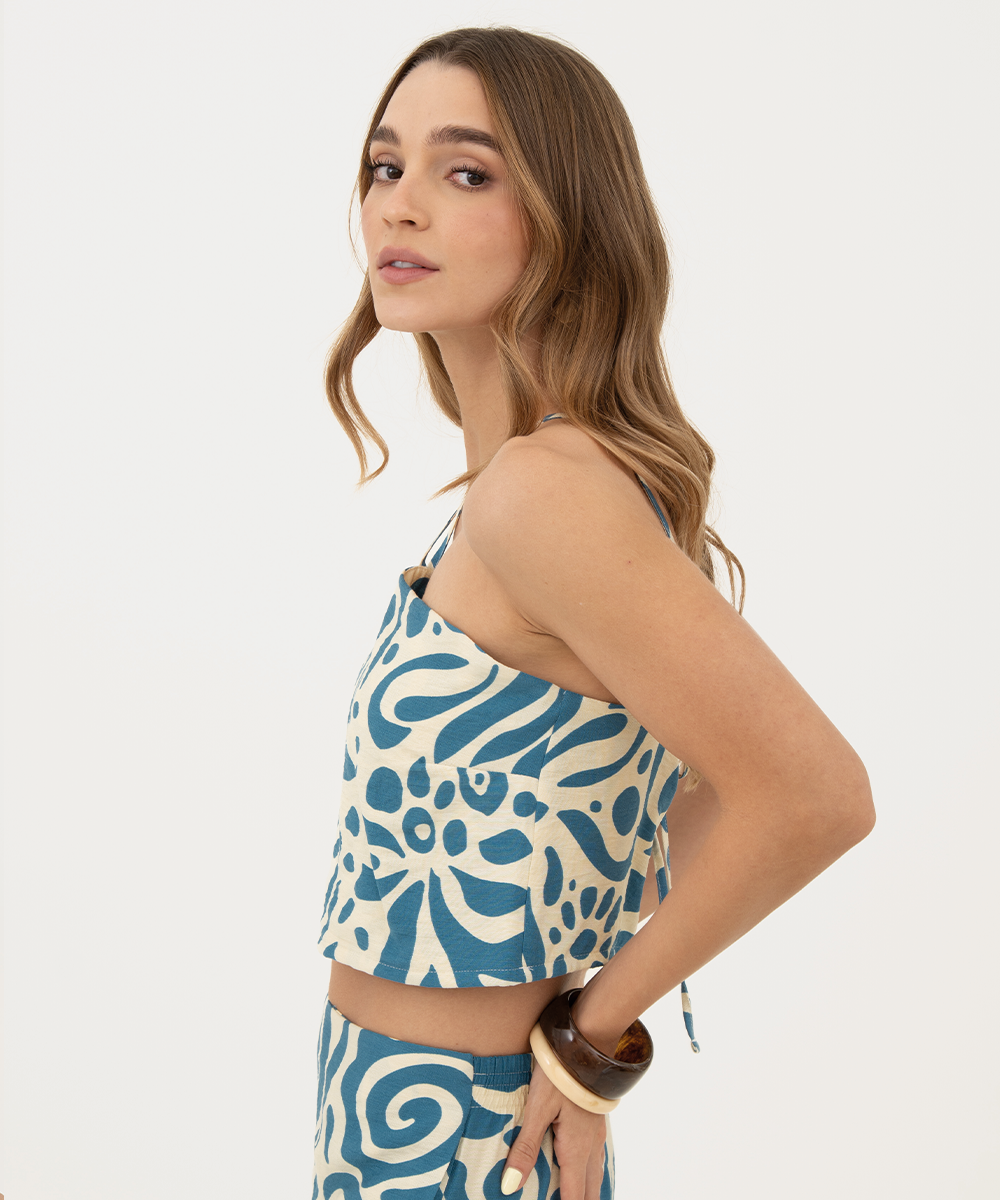 Blusa tiras Azul Radiante