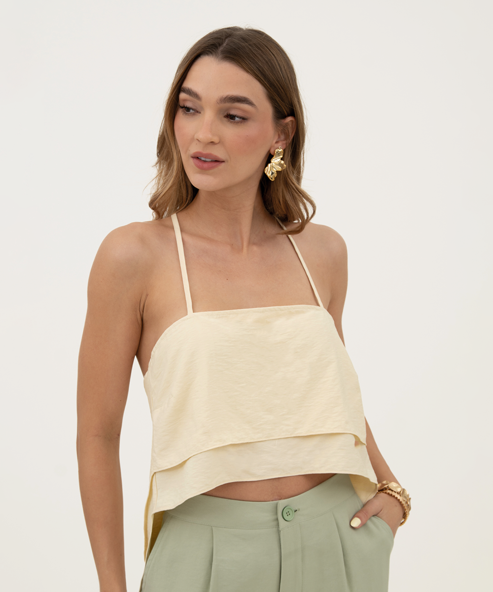 Blusa de tiras Beige