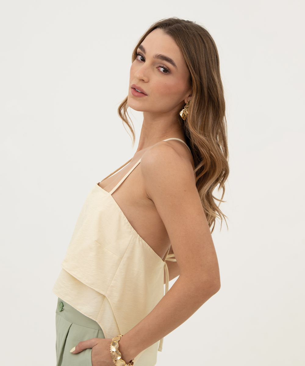Blusa de tiras Beige