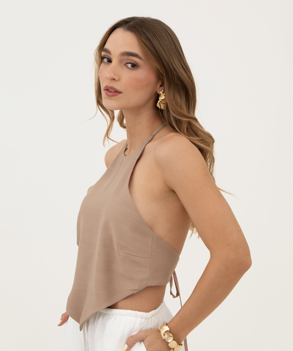 Blusa de tiras Camel