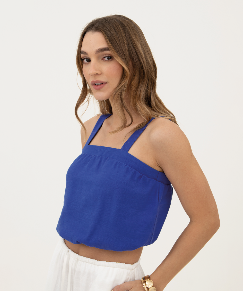 Blusa globo Azul