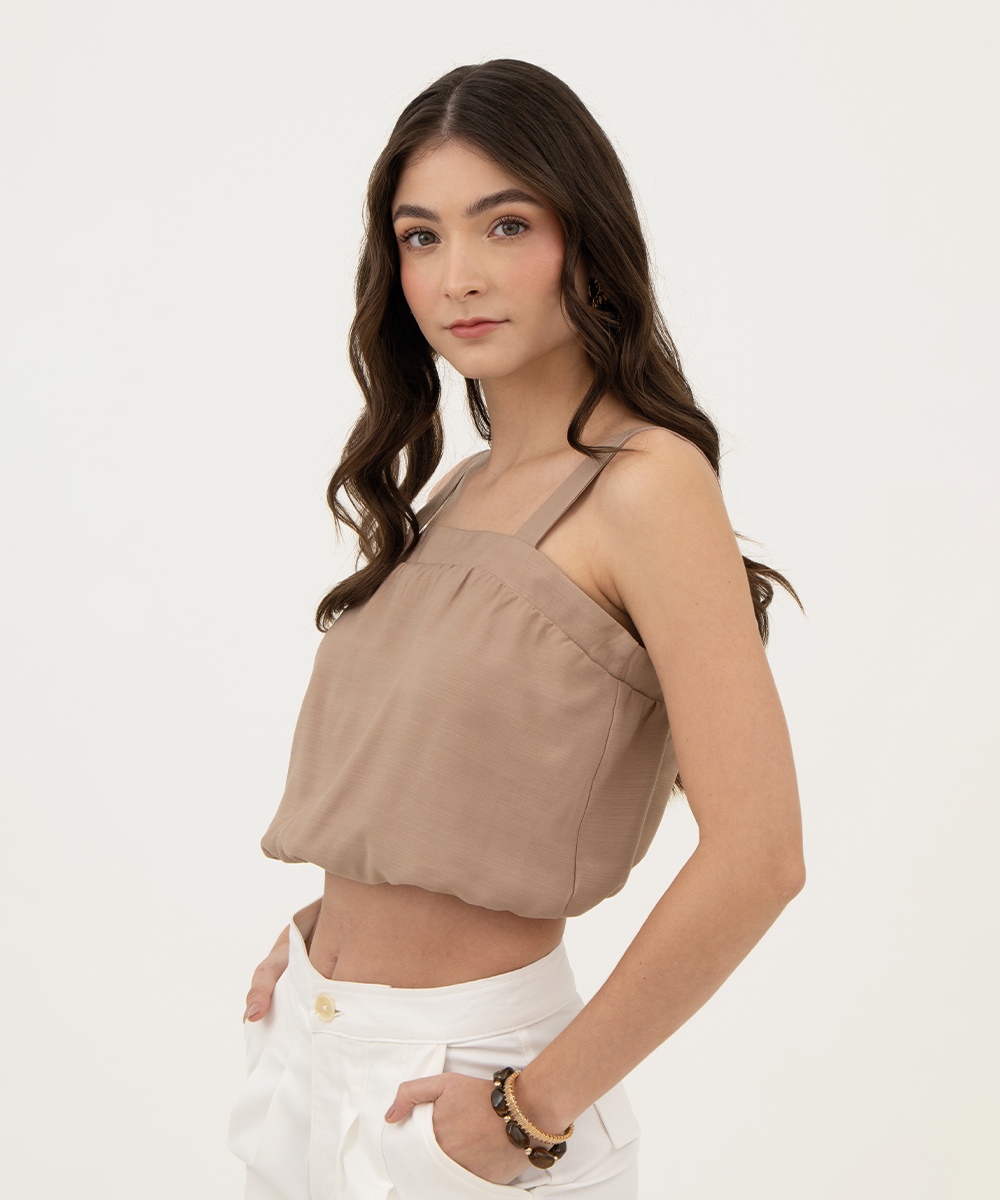 Blusa globo Beige