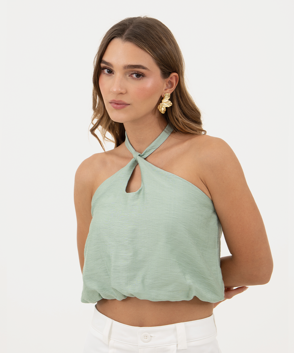 Blusa halter Verde Menta