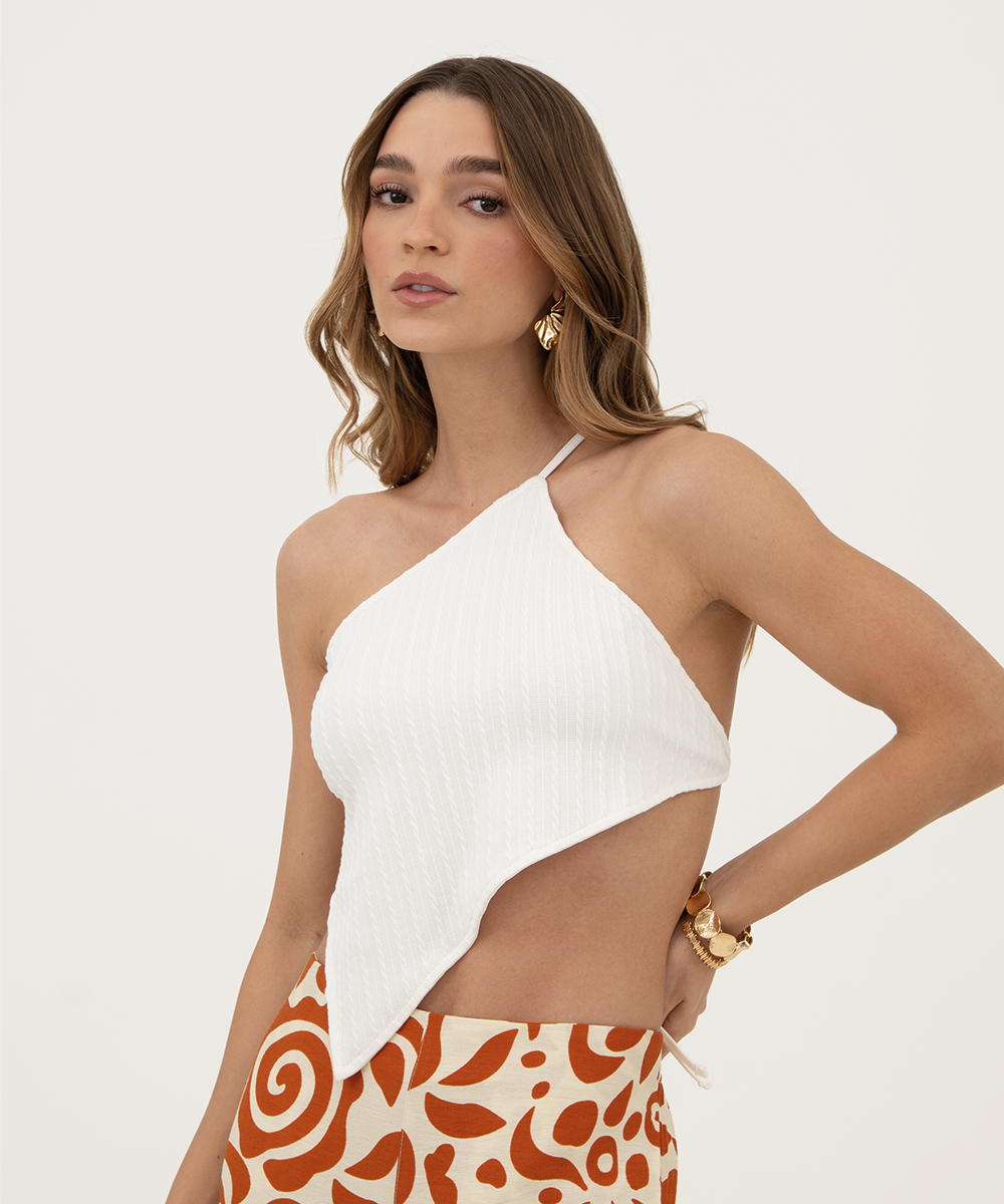 Blusa asimétrica Blanco