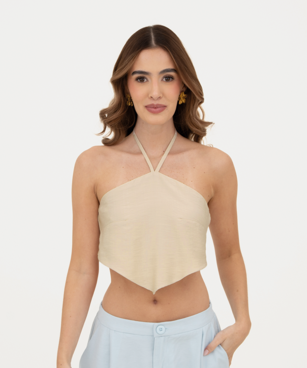 Blusa halter Beige