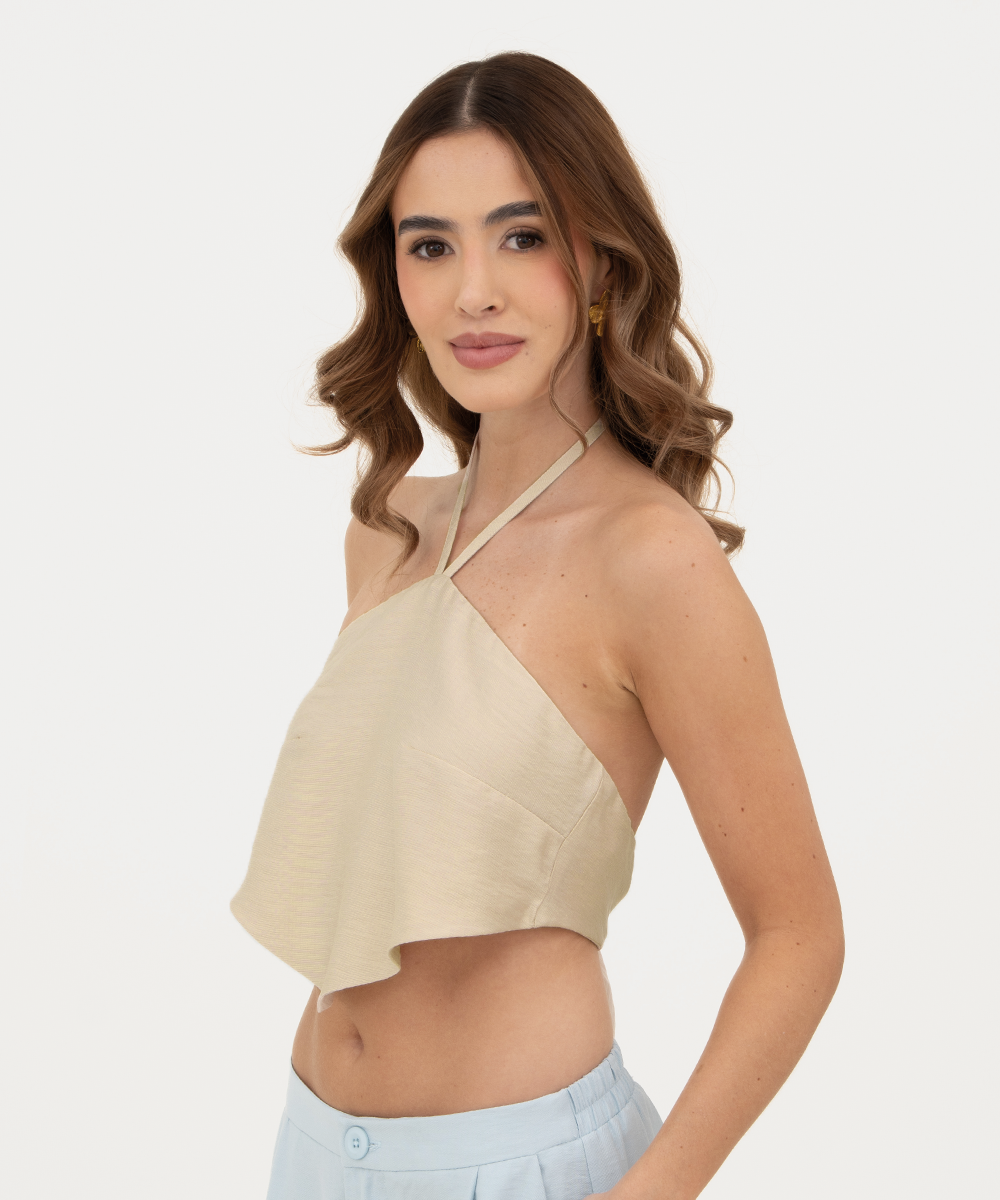 Blusa halter Beige