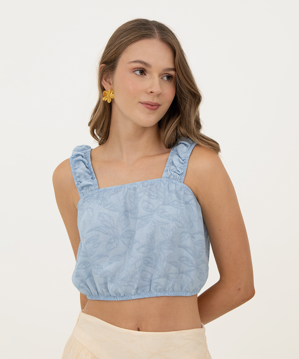 Blusa globo Azul Cielo