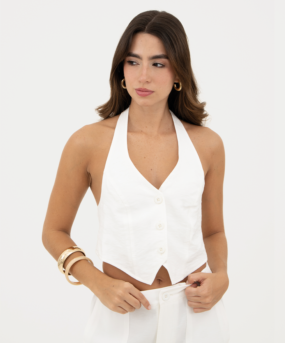 Chaleco halter Blanco