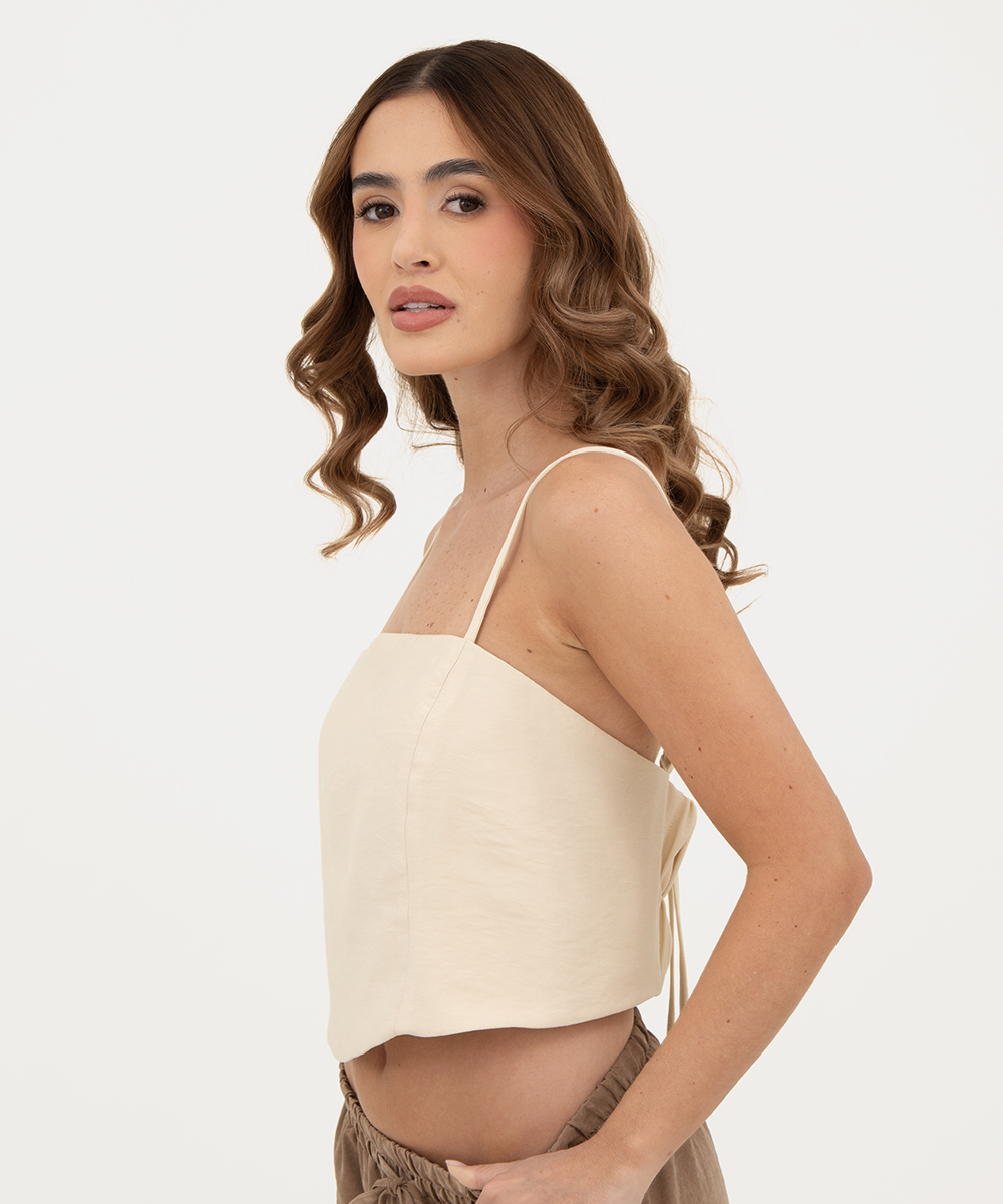 Blusa sisa tiras Beige