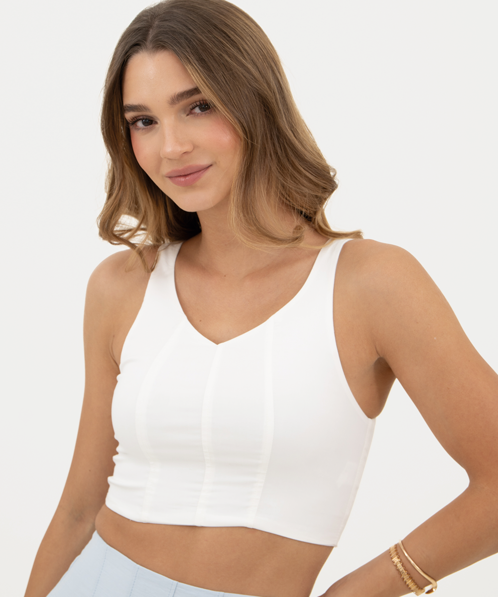 Blusa de cortes Blanco