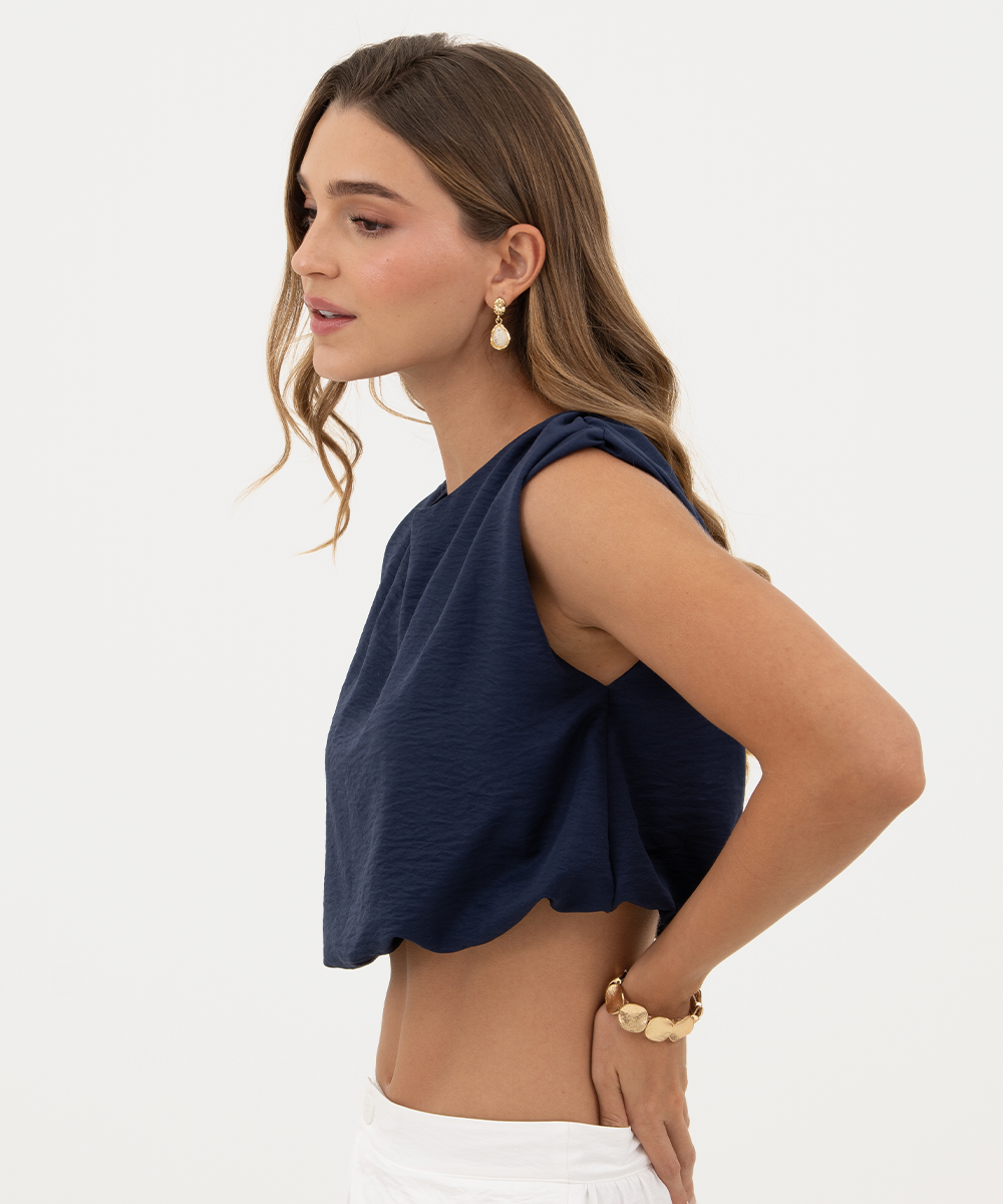 Blusa globo Azul Profundo