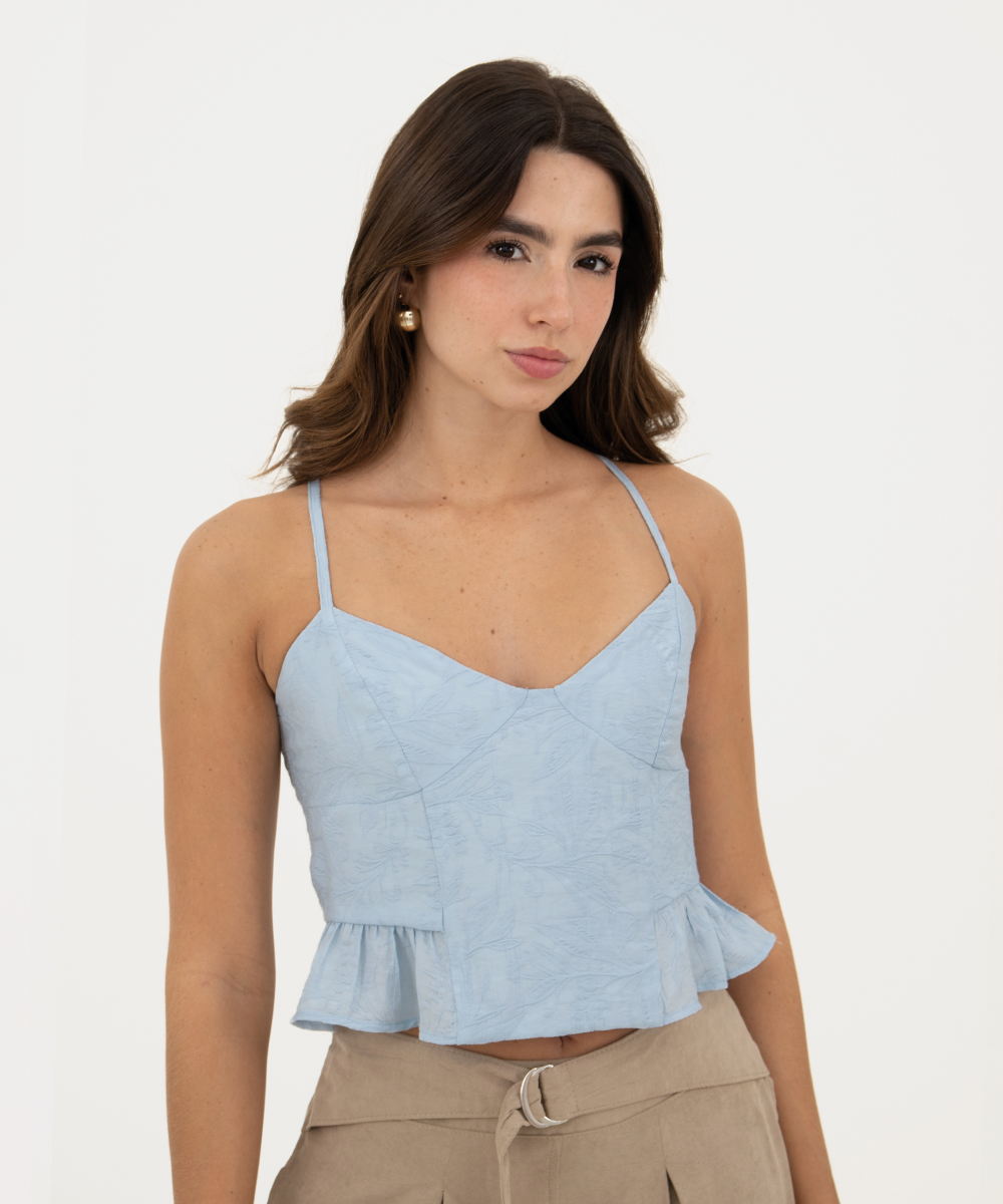 Blusa de tiras Azul Cielo