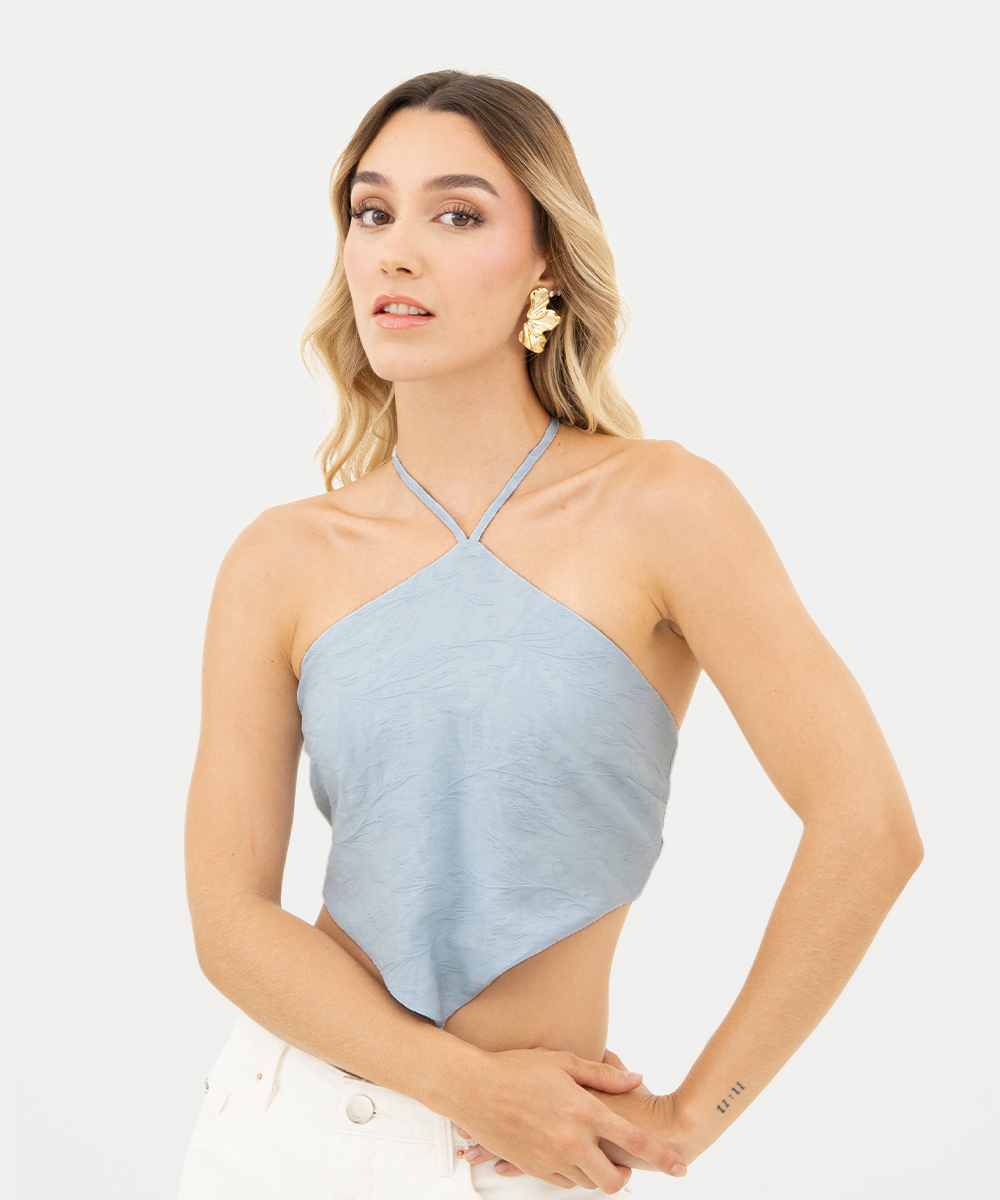 Blusa halter Azul Cielo