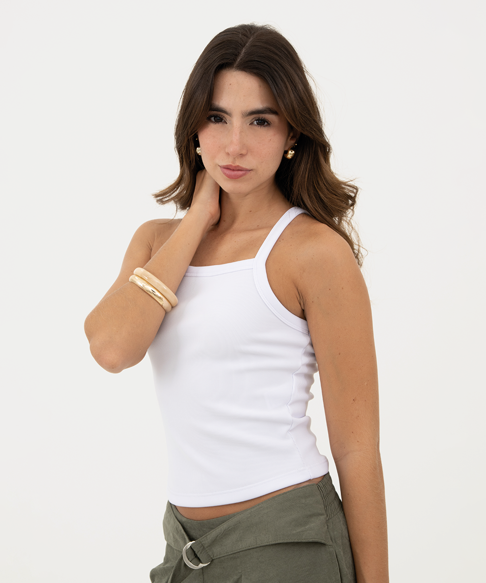 Top tirantes básico Blanco
