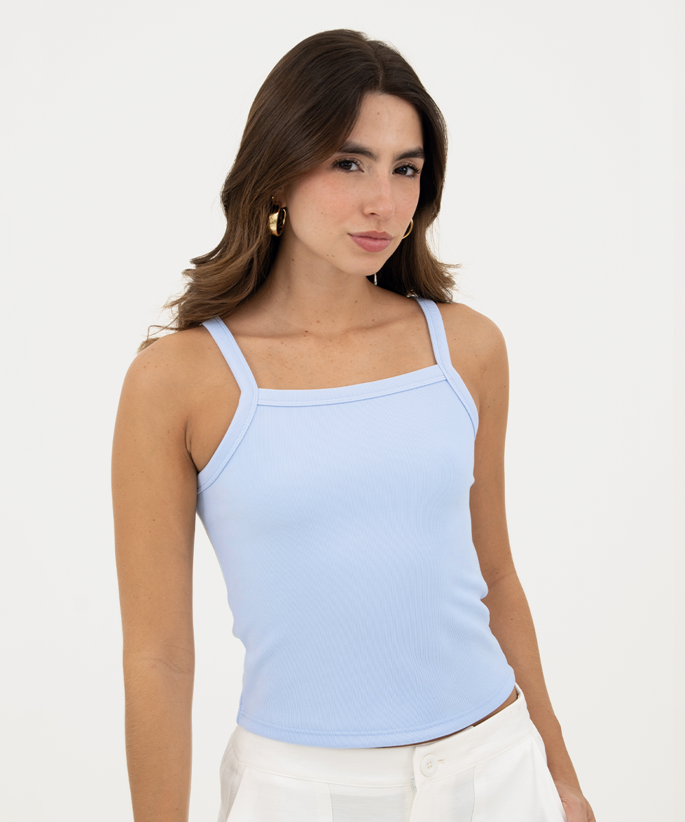 Top tirantes básico Azul Cielo