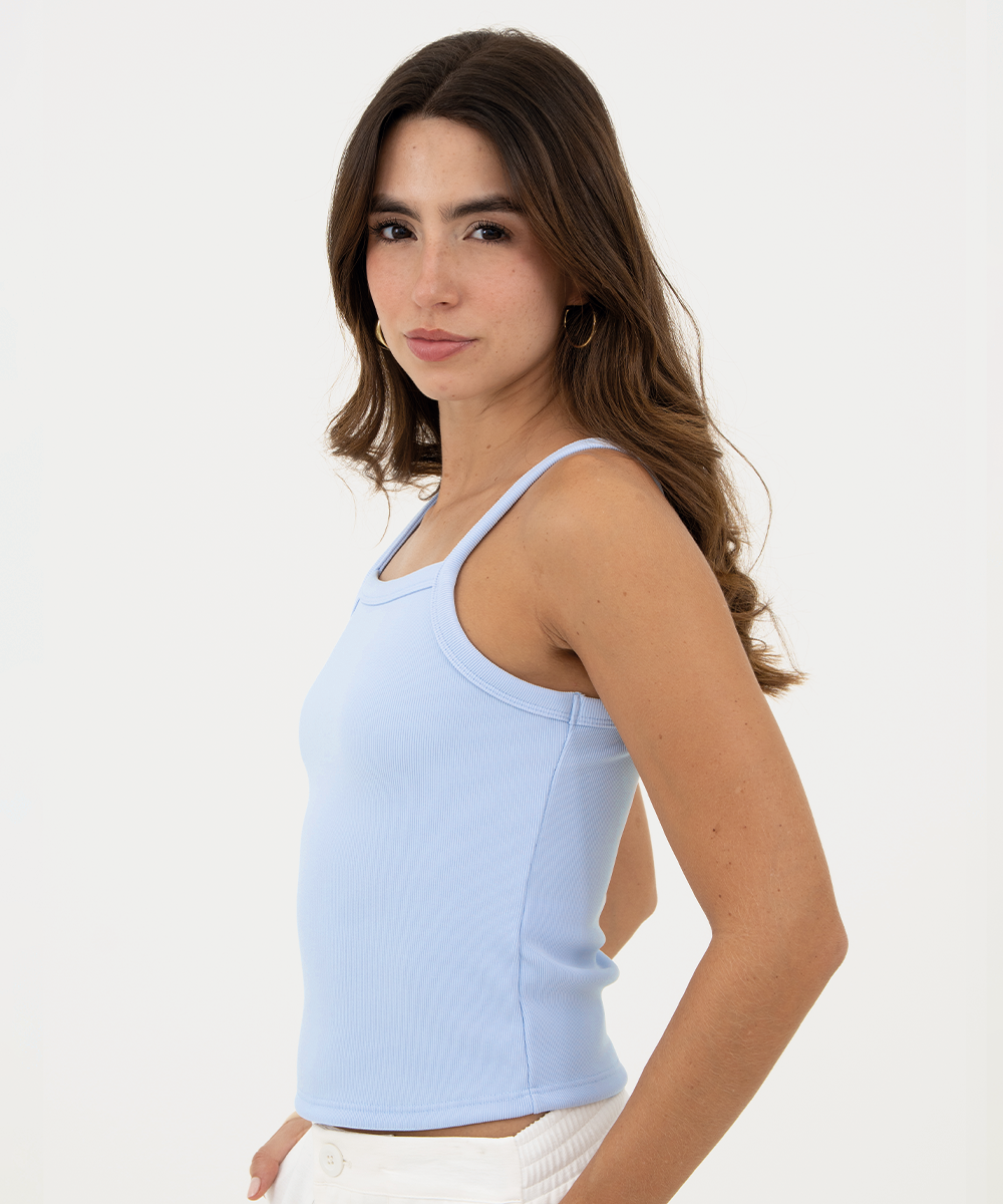 Top tirantes básico Azul Cielo