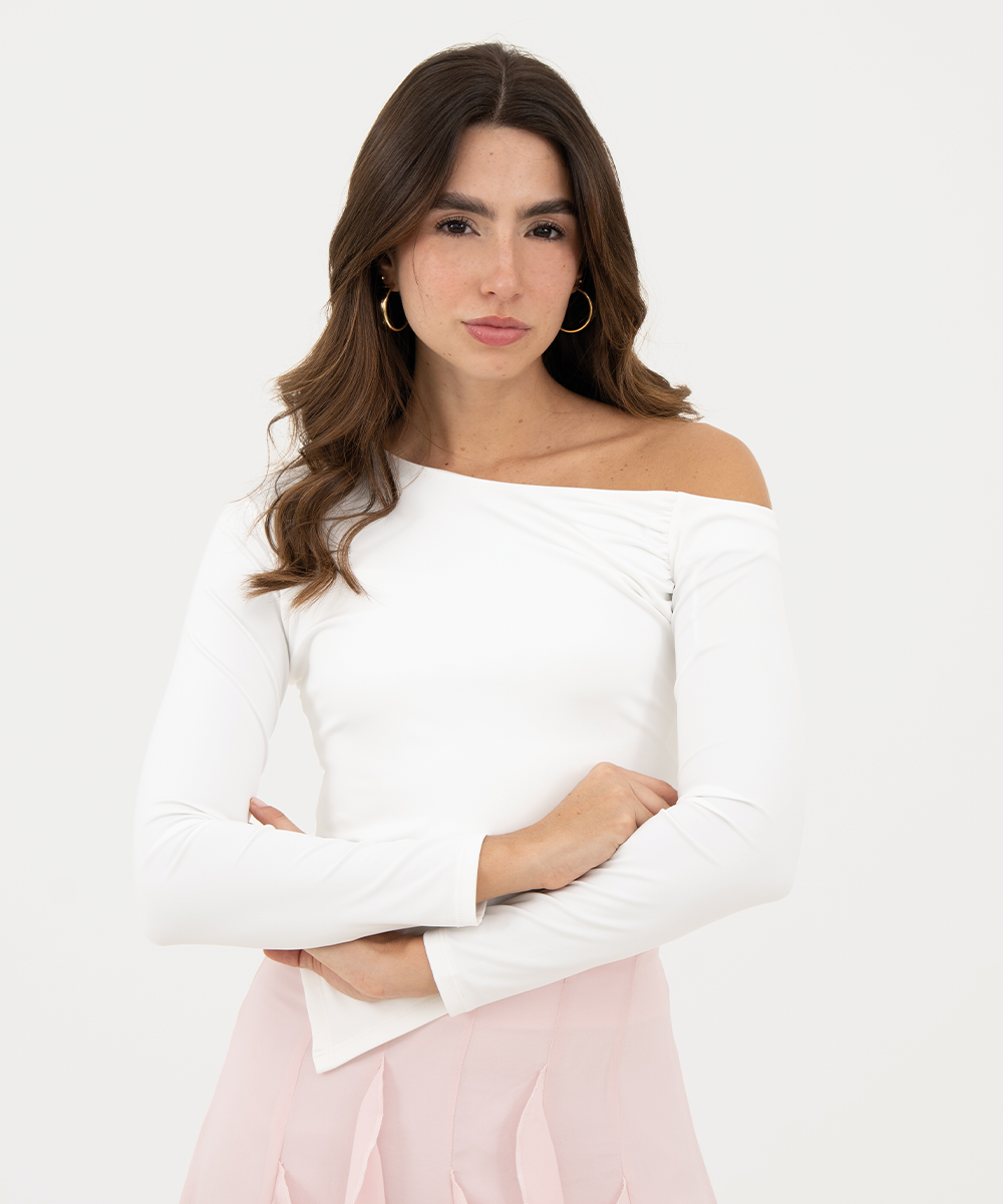 Blusa manga larga Blanco
