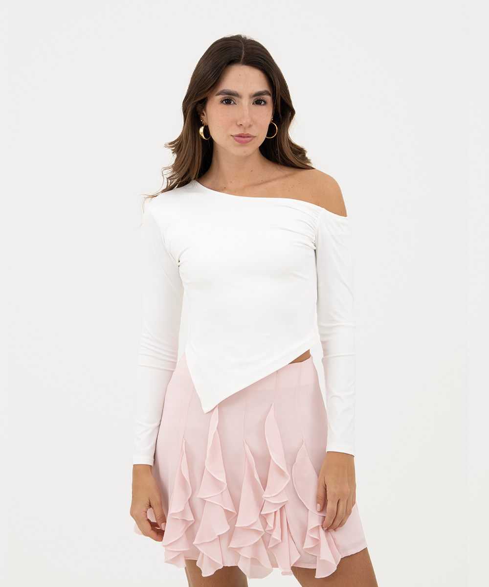 Blusa manga larga Blanco