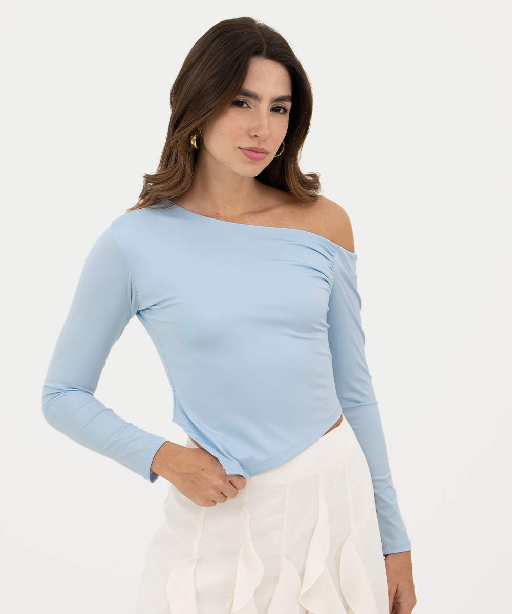 Blusa manga larga Azul Cielo