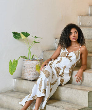 Vestido Nesgas Camel Vestidos Para Mujer | Ticket Store Colombia 1