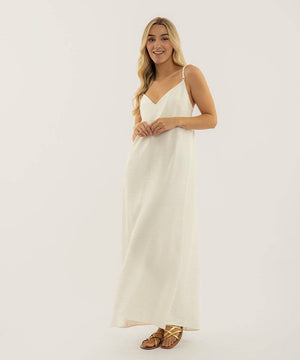 Vestido Con Escote En V Marfil Vestidos Para Mujer | Ticket Store Colombia 1