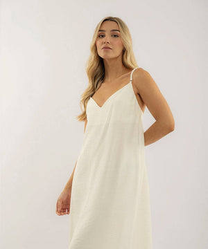 Vestido Con Escote En V Marfil Vestidos Para Mujer | Ticket Store Colombia 3