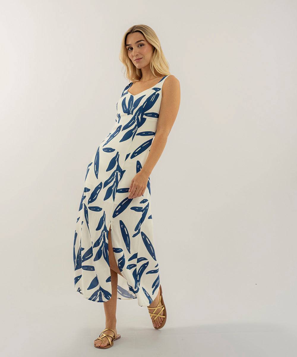 Vestido Midi Con Abertura Azul Profundo Vestidos Para Mujer | Ticket Store Colombia 2