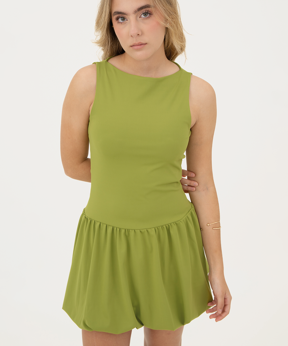 Vestido mini globo Verde