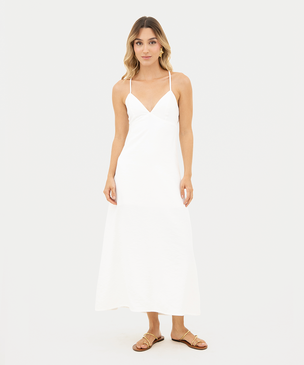Vestido midi Blanco