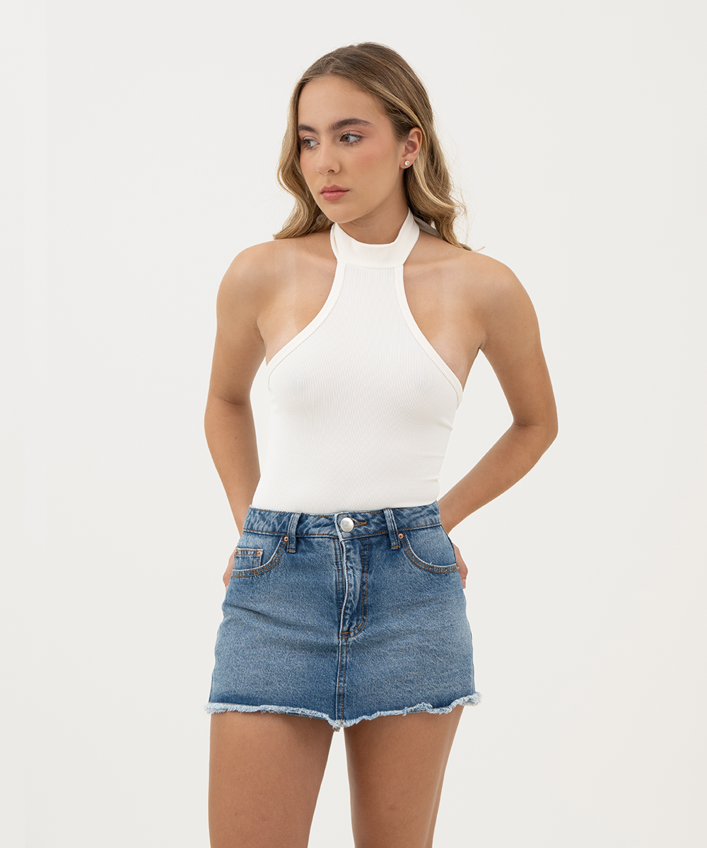 Falda short 5 bolsillos AZUL