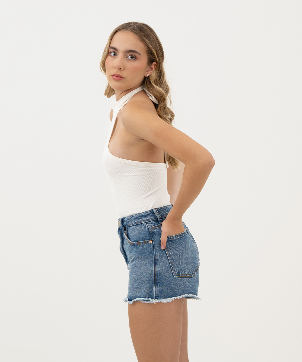 Falda short 5 bolsillos AZUL