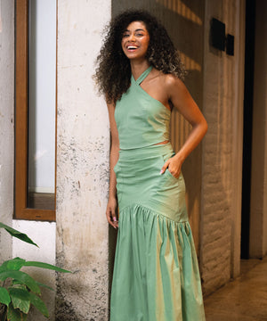 Falda Bolsillos Parche Verde Menta Faldas Para Mujer | Ticket Store Colombia 1