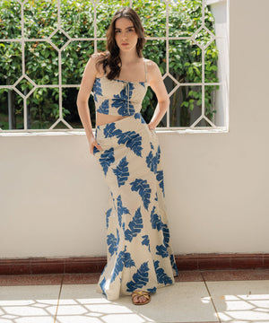 Falda Larga Con Nesgas Azul Profundo Faldas Para Mujer | Ticket Store Colombia 1