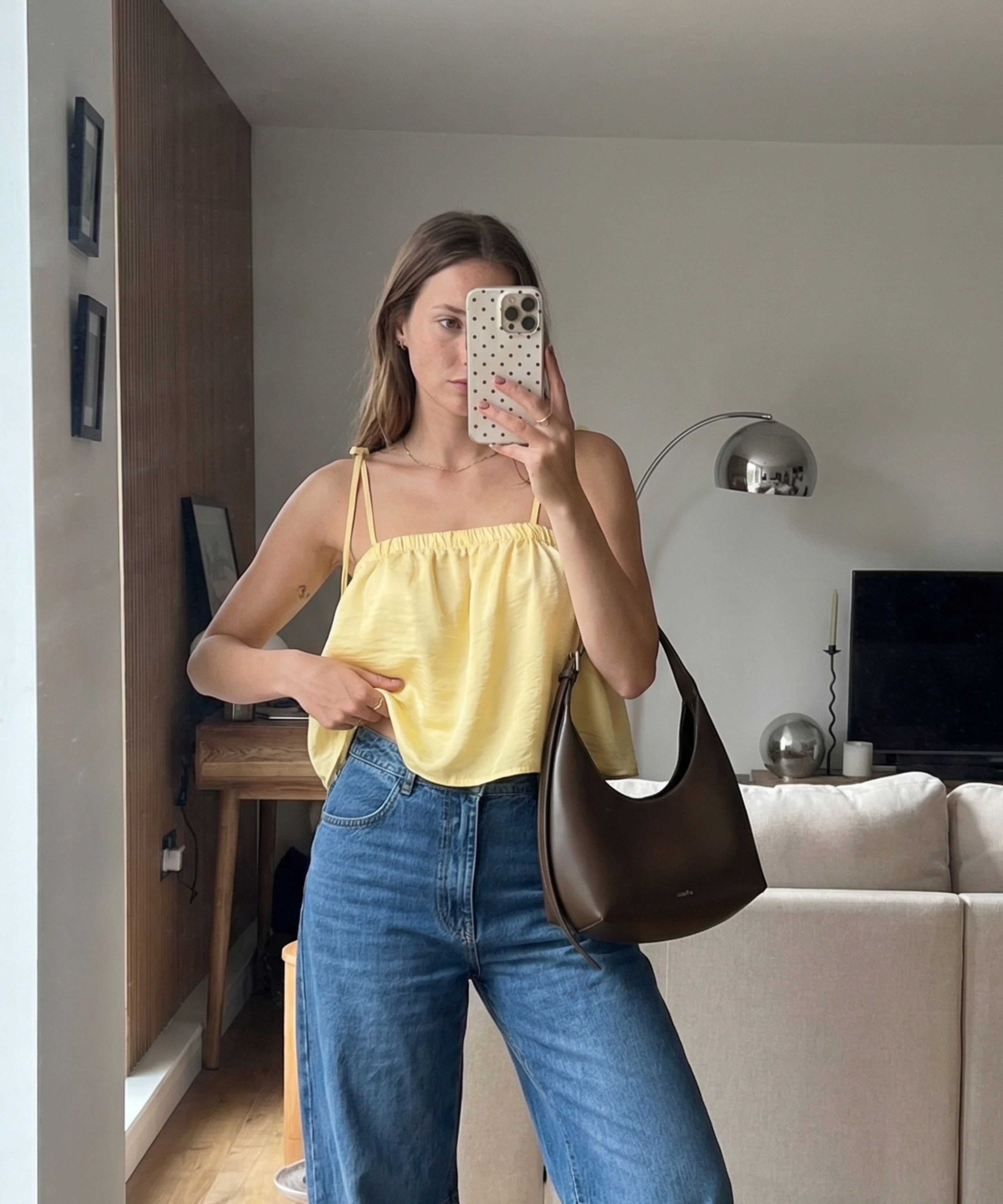 Crop top tiras de anudar AMARILLO PASTEL