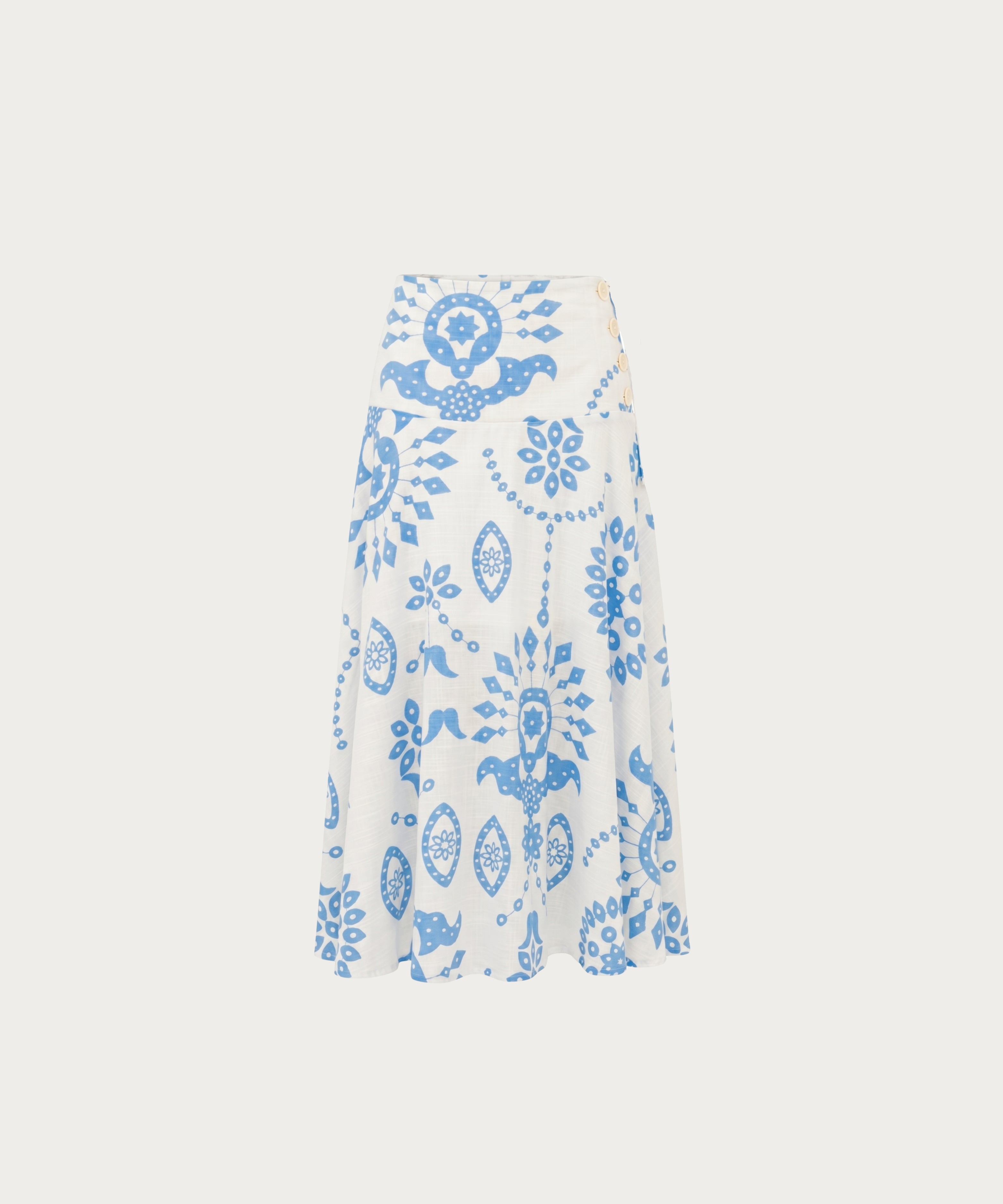 Falda midi botones AZUL RADIANTE