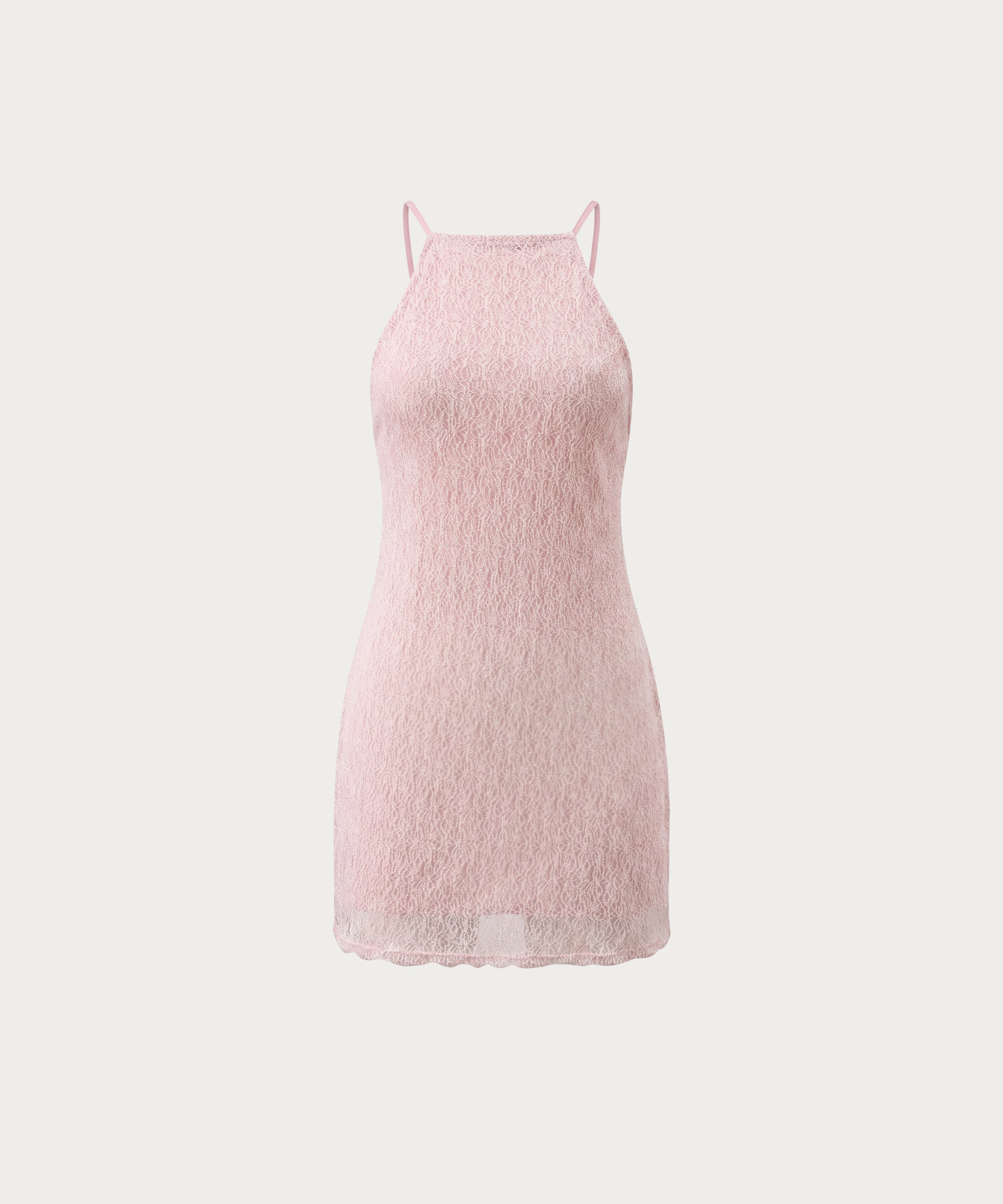 Vestido mini de tiras Rosado Pastel