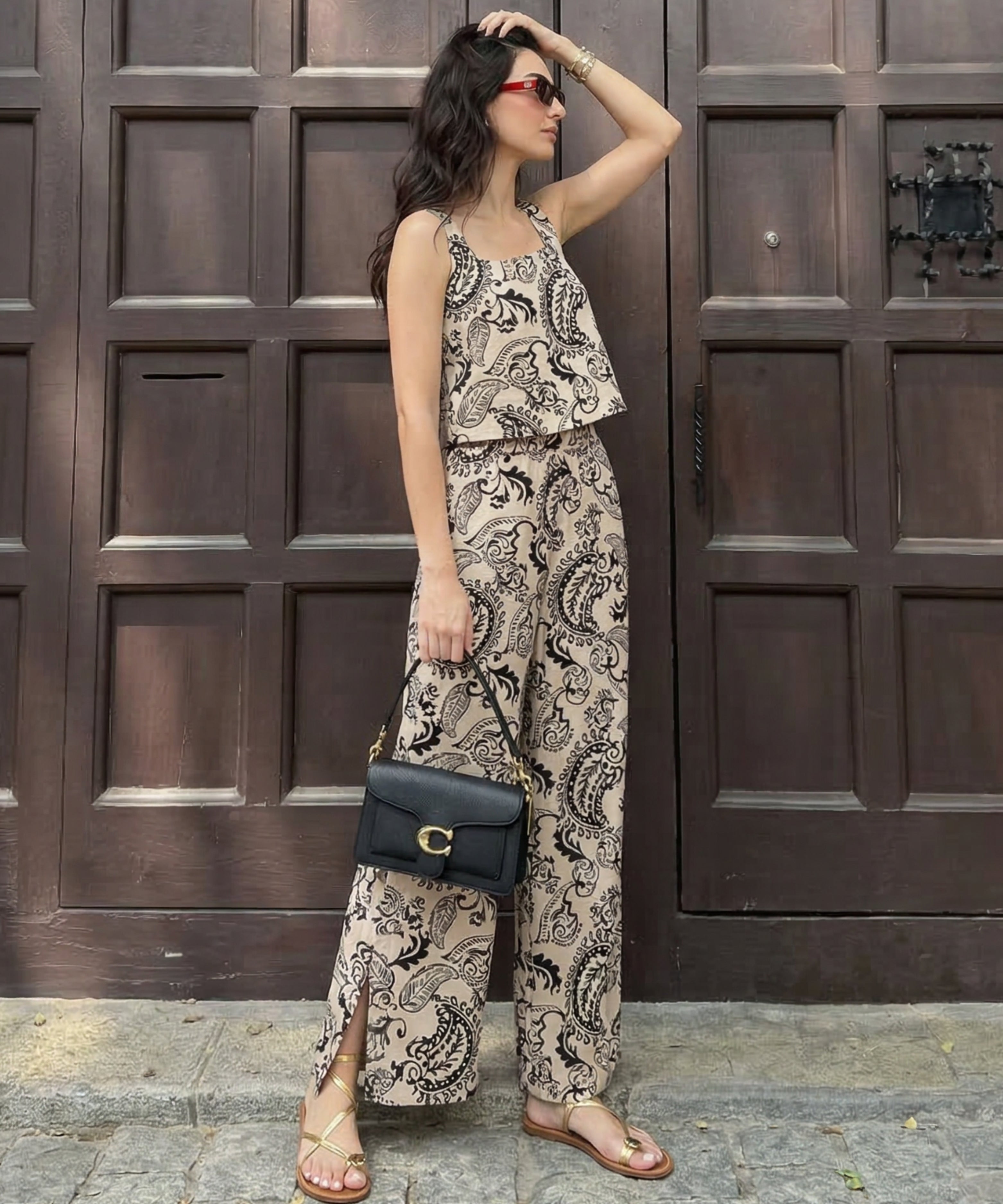 Pantalón con elástico NEGRO