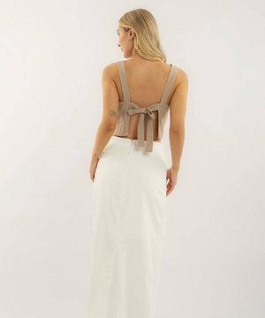 Falda Midi Con Herrajes Blanco Faldas Para Mujer | Ticket Store Colombia 4