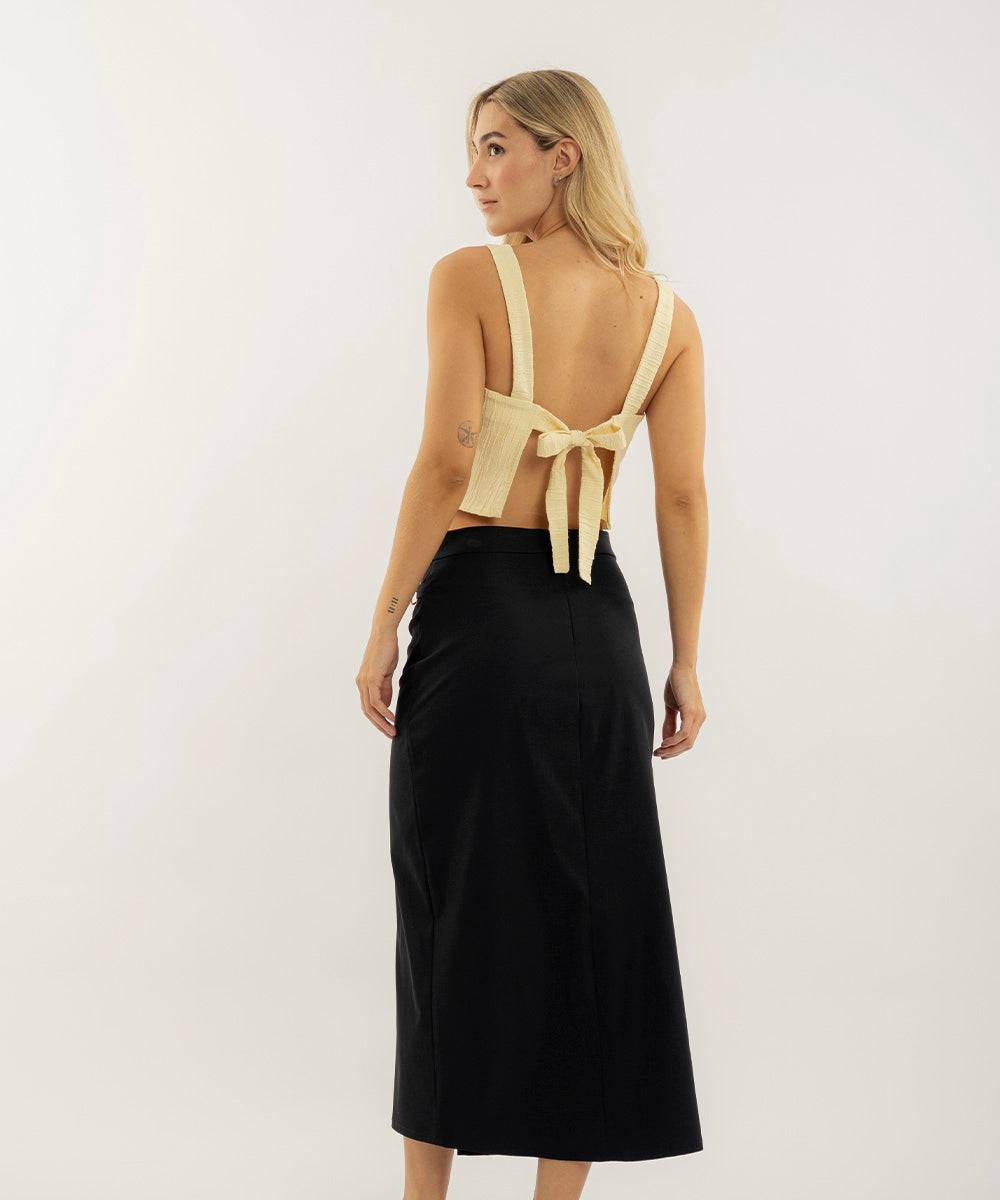 Falda Midi Con Herrajes Negro Faldas Para Mujer | Ticket Store Colombia 4