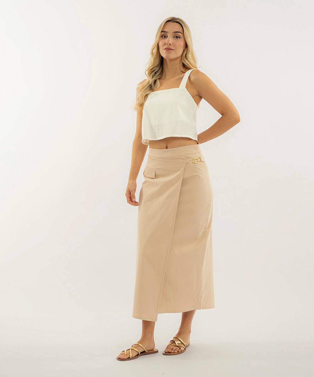 Falda Midi Con Herrajes Arena Faldas Para Mujer | Ticket Store Colombia 1