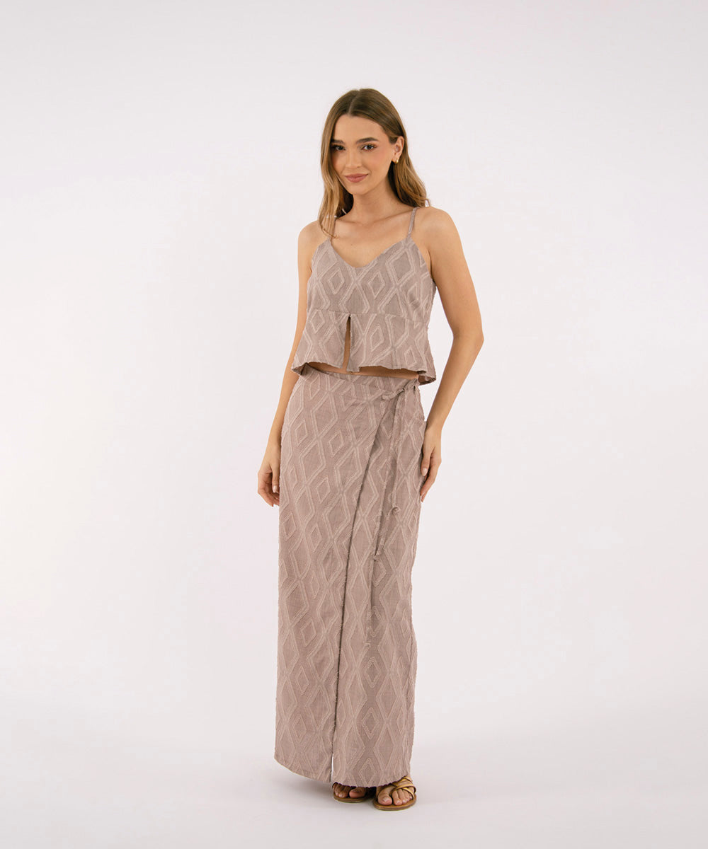 Falda Midi Cruzada CAMEL