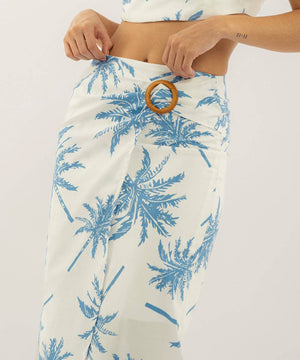 Falda Midi Cruzada Azul Radiante  | Ticket Store Colombia 3