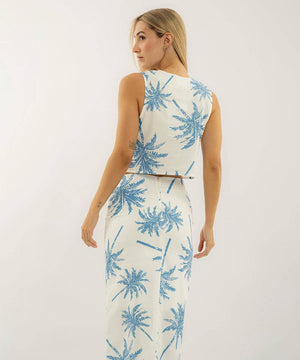 Falda Midi Cruzada Azul Radiante  | Ticket Store Colombia 5