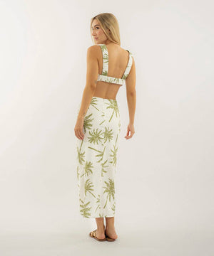 Falda Midi Cruzada Verde Oliva  | Ticket Store Colombia 4